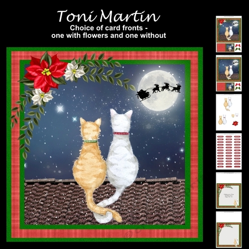 Waiting for santa christmas cats mini kit & decoupage