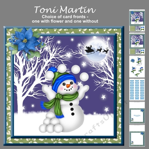 Juggling snowman christmas decoupage mini kit