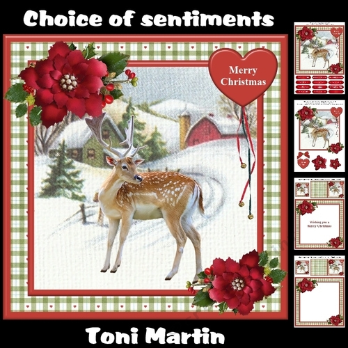 Beautiful Deer Christmas Decoupage Card Mini Kit