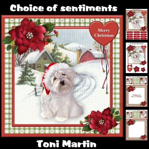 Christmas Puppy Decoupage Card Mini Kit