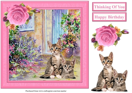 Cute Kittens Scene Topper & Decoupage