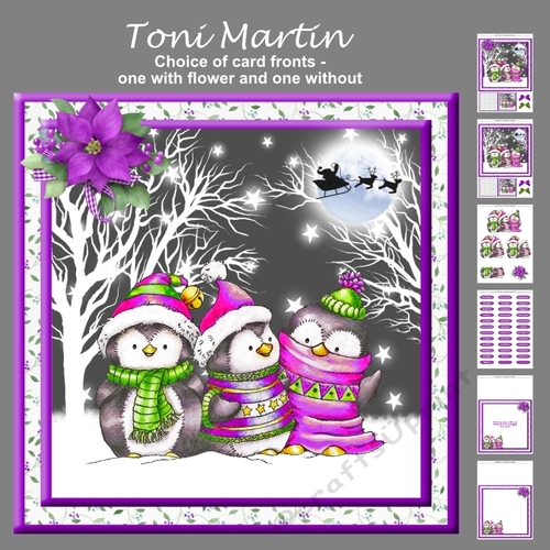 Three chilly penguins christmas decoupage mini kit