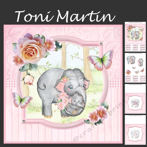 Mothers Day / Birthday - Elephants Mini Kit & Decoupage