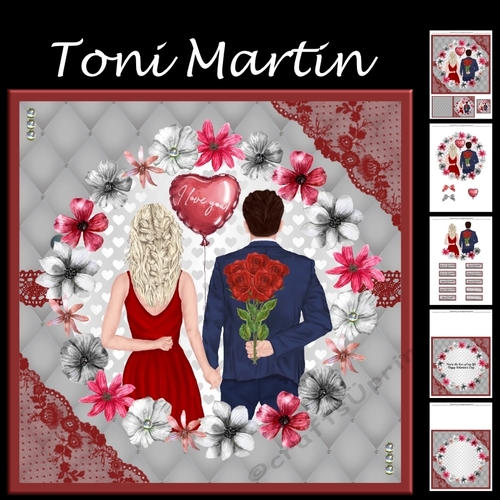 Romantic Couple Decoupage Mini Kit (Red)
