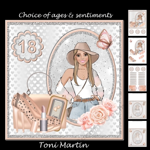 Pretty lady card decoupage mini kit