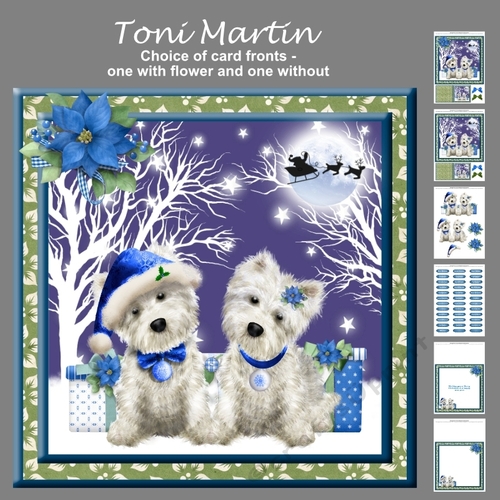 Christmas westies decoupage mini kit