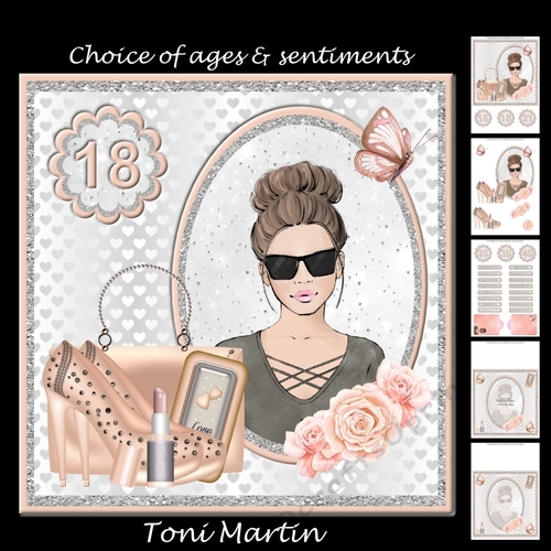 Glam lady card decoupage mini kit