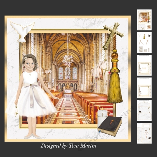 Confirmation / Communion Girl Decoupage Card Mini Kit 7x7