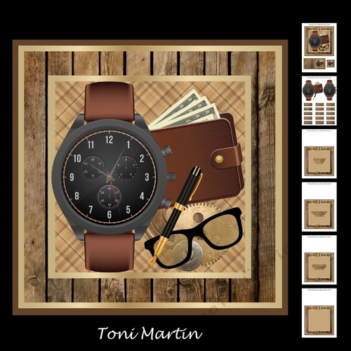 Time flies decoupage mini kit & - male birthday / fathers day / retirement 