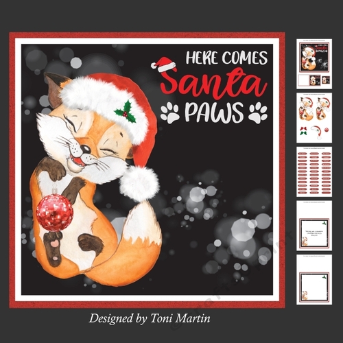 Santa Paws Decoupage Card Mini Kit 7x7 - Fox