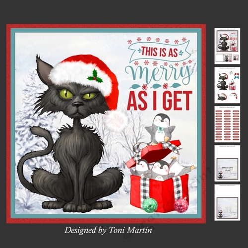 Bah Humbug Decoupage Card Mini Kit 7x7