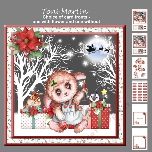 Lamb & Pals Christmas Decoupage Card Mini Kit 7x7