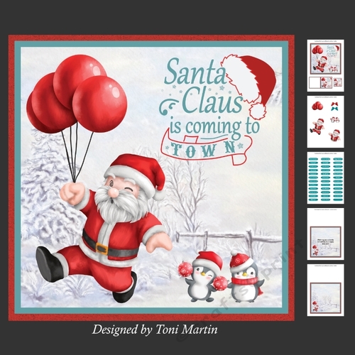 Santa Claus Decoupage Card Mini Kit 7x7