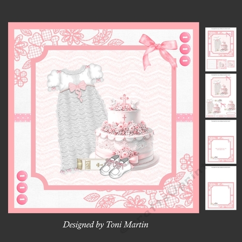 Baptism / Christening Day Girl Decoupage Card Mini Kit 7x7