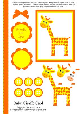 Baby Giraffe Decoupage Card