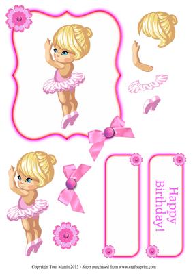 Little Ballerina Decoupage Card
