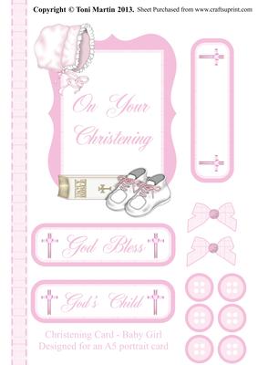 Christening Card - Baby Girl