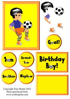 Football Boy Decoupage Card