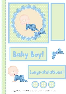 New Baby Boy Topper Card