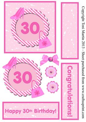 Shoes & Handbag 30th Birthday Card
