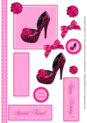 Shabby Chic Shoe Decoupage Female Birthday Card