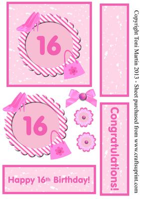 Shoes & Handbag 16th Birthday Card