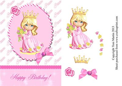 Little Princess Card Front with Decoupage Layers