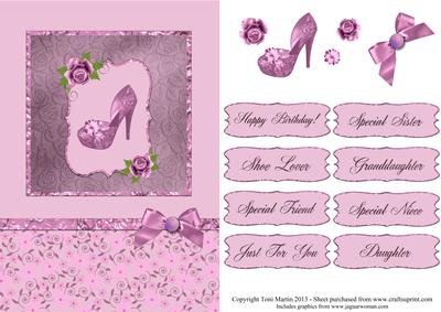 Shabby Chic Shoe Decoupage Card
