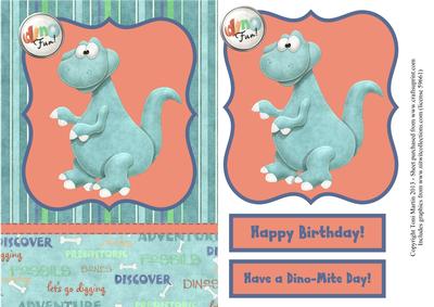Dinosaur Birthday Decoupage Card