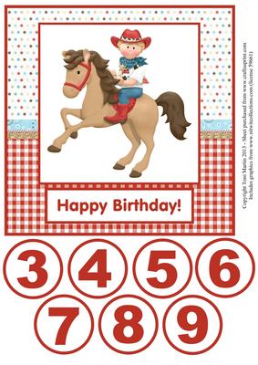 Cowboy Sheriff Birthday Boy Large Topper