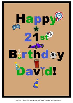 Happy 21st Birthday David Large Topper
