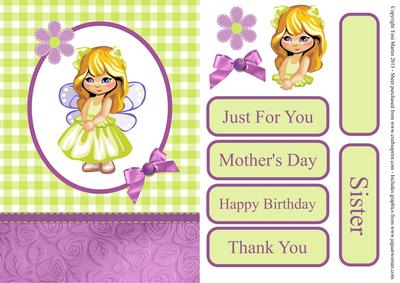Cute Fairy Card Front with Decoupage