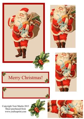 Vintage Santa Pyramage Card