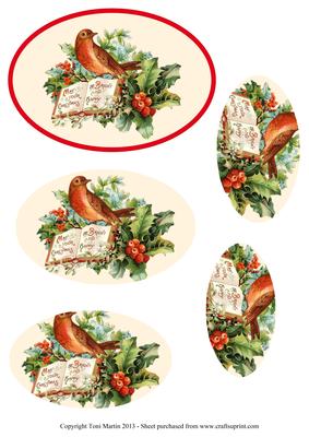 Vintage Christmas Robin Pyramage