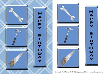 Handyman DIY Tools Decoupage Card