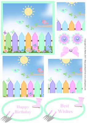 Birds & Butterflies in the Garden Pyramage Card
