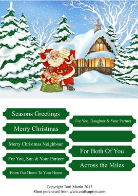 Christmas Cheer Santa Scene Christmas Card