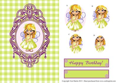 Cute Fairy Girl Swag Frame Pyramage Design