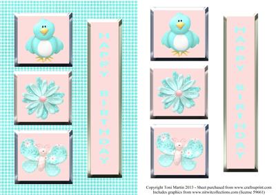 Female Birthday Card Front with Decoupage