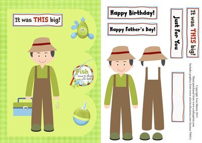 Fishing Triple Scallop Design Decoupage Card