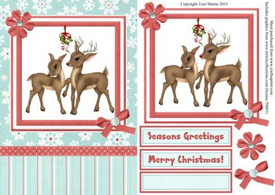 Reindeer Card Front with Decoupage