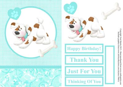 Puppy Dog Card Front with Decoupage