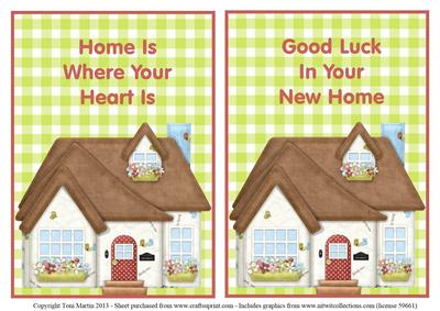 Country Cottage New Home Card Fronts / Toppers