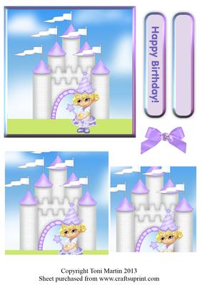 Cute Princess Castle Pyramage Card