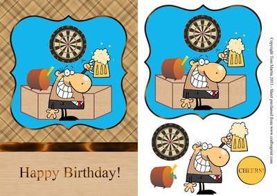 Cheers - Beer Themed Card Front & Decoupage