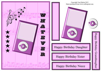 Whatever - Ipod Teen Card Front with Decoupage