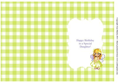 Daughter Birthday Insert - Cute Fairy Girl