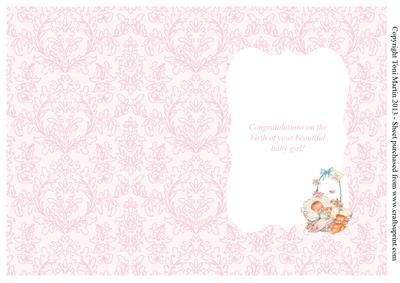 Vintage Baby Girl Card Insert