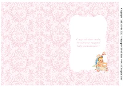 Delightful Baby Girl Card Insert Granddaughter