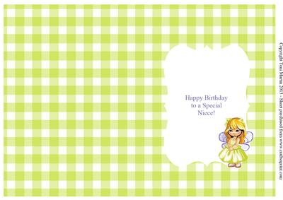 Niece Birthday Insert - Cute Fairy Girl